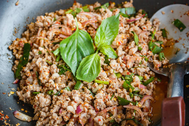 istock Thai food, spicy minced pork salad (Larb Moo). 1087739394