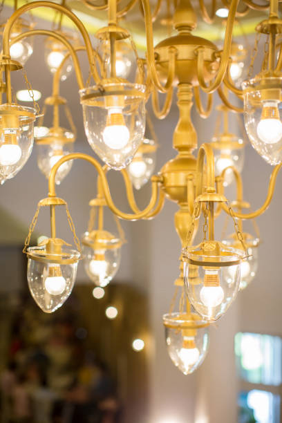istock Lighting decor. Retro light bulb filament close up. Retro Christmas light bulbs. 1087741088