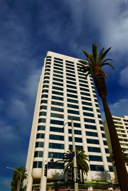 istock Tall Buildings with Vertical Line Exteriors 1087744314