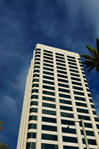 istock Tall Buildings with Vertical Line Exteriors 1087744316