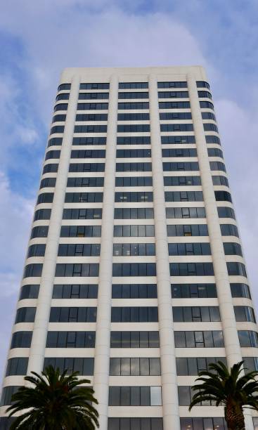 istock Tall Buildings with Vertical Line Exteriors 1087744352