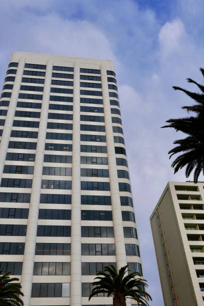 istock Tall Buildings with Vertical Line Exteriors 1087744356