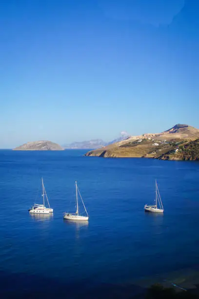 Sailing-boat in huge bay in Greece