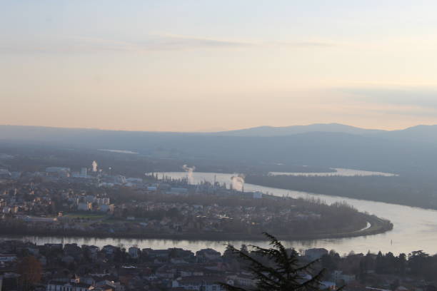 istock THE RHONE RIVER AT CONDRIEU LEVEL - SUNSET 1087755974