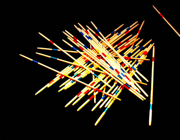istock Mikado game on black background | Competition and strategy | Skill / Mikado game on black background | Competition and Strategy | Skill 1087765498