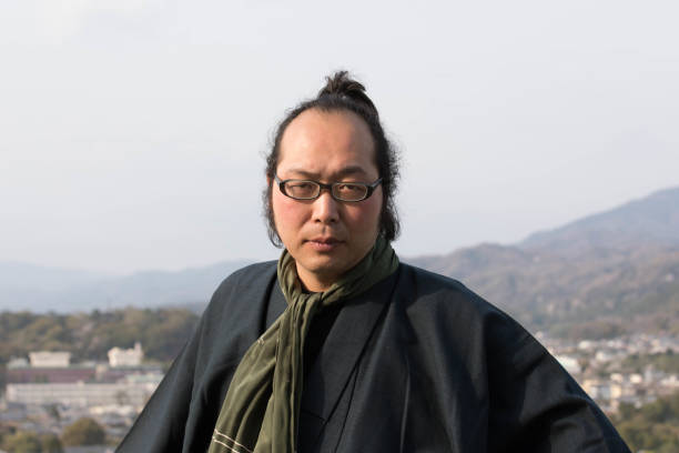 istock Japanese man wearing kimono 1087778330