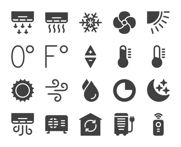 Air Conditioner - Icons Air Conditioner - Icons cool climate stock illustrations