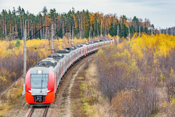 istock Train approaches to the station. 1087783710