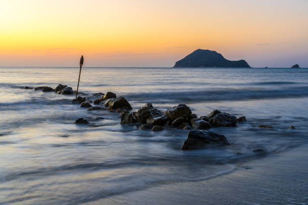 istock Greece, Zakynthos, Early morning sunrise at nice beach before turtle island 1087788052