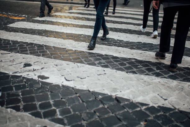tourist walking on the street in Bilbao city Spain, travel destination