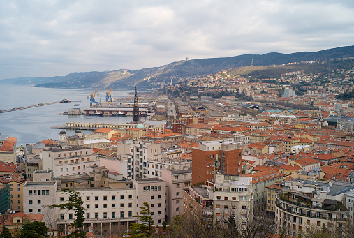 The Old Port and City Center of Trieste from Above