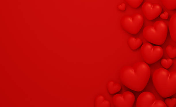 istock Valentine's Day Concept- Red Heart Shapes On Red Background 1087809364