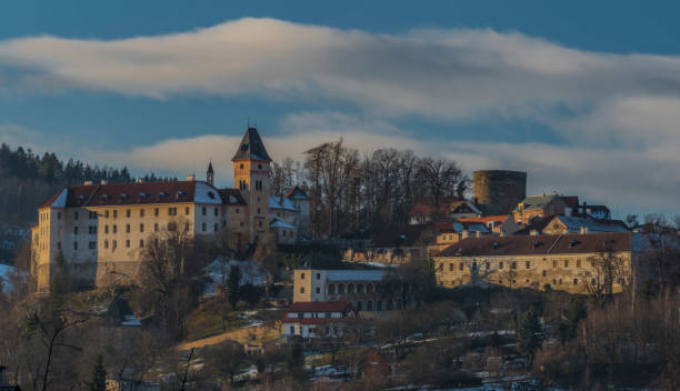 istock Castle and town Vimperk in cold sunny evening 1087809622