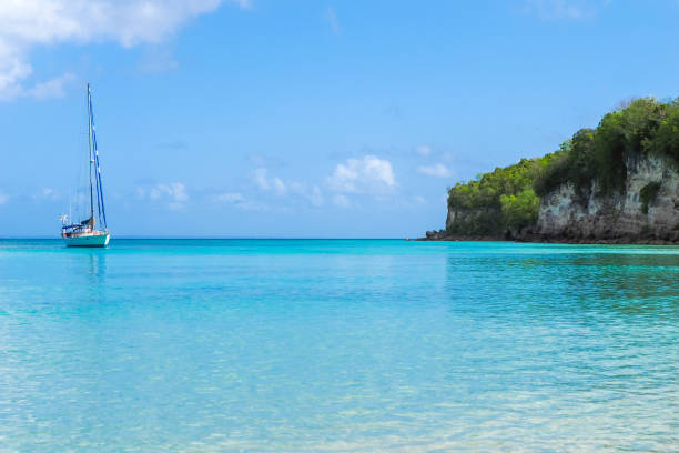 istock Yacht moored at Anse Canot, Marie Galante 1087821288