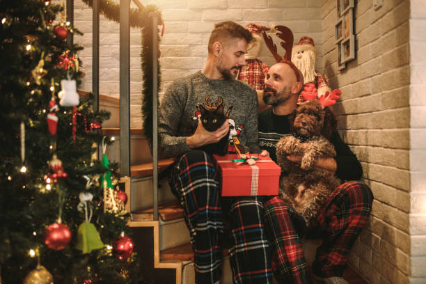 istock Gay Couple At Christmas Time 1087823434