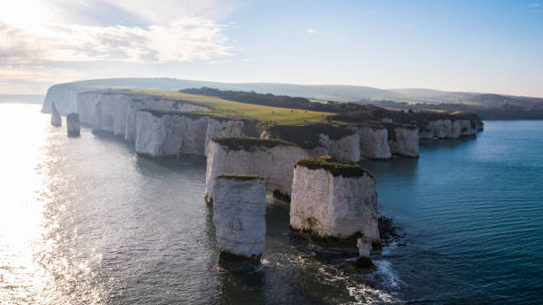 istock Aerial overview of old harry rocks 1087835730