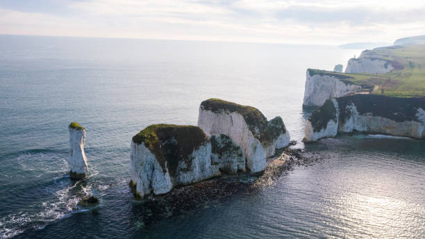 istock Aerial overview of old harry rocks 1087835808
