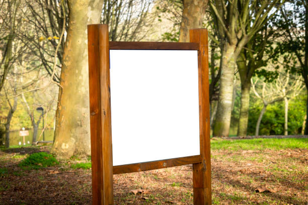 istock Wooden Advertisement Mockup 1087837692