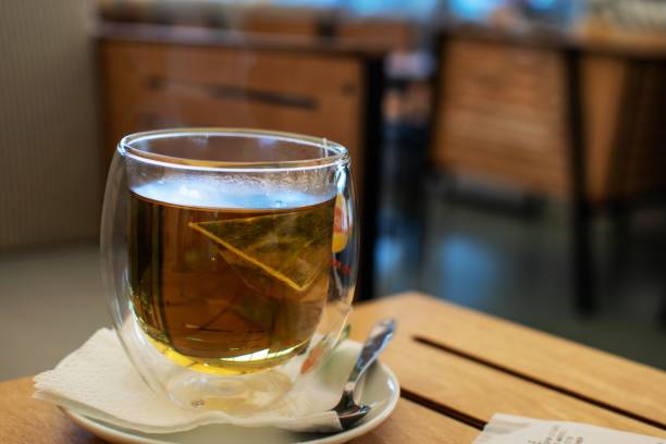 istock Cup of tea on a wooden table. 1087837750