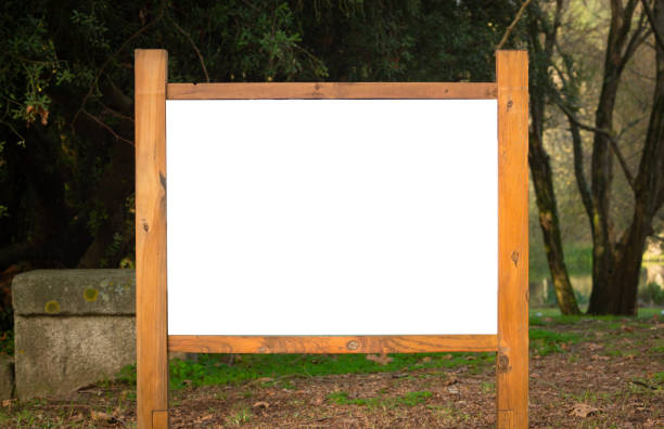 istock Wooden Advertisement Mockup 1087837760