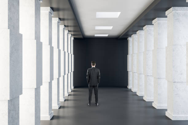 istock Businessman in modern tunnel 1087840032