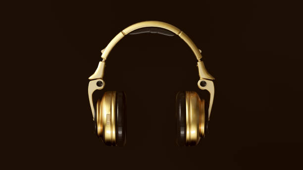 Gold Modern Headphones