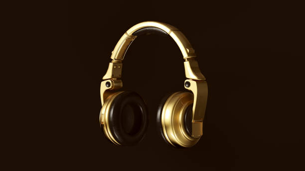 istock Gold Modern Headphones 1087841582