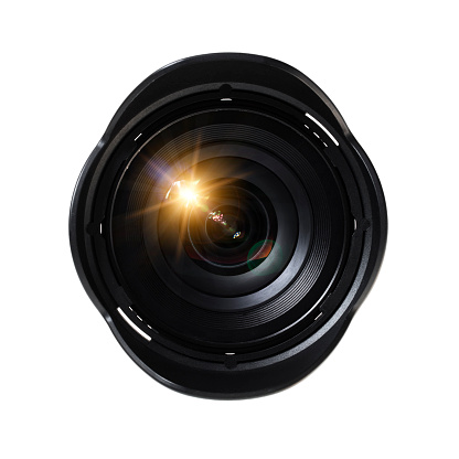 35mm lens isolated against a white background