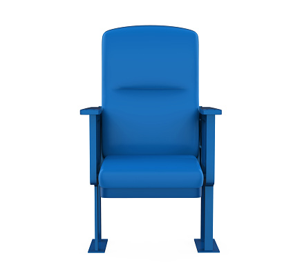 Blue Stadium Seat isolated on white background. 3D render