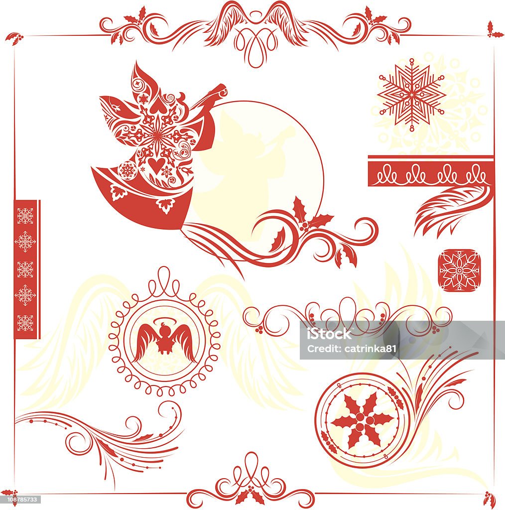 Elementi di design di Natale - arte vettoriale royalty-free di Agrifoglio