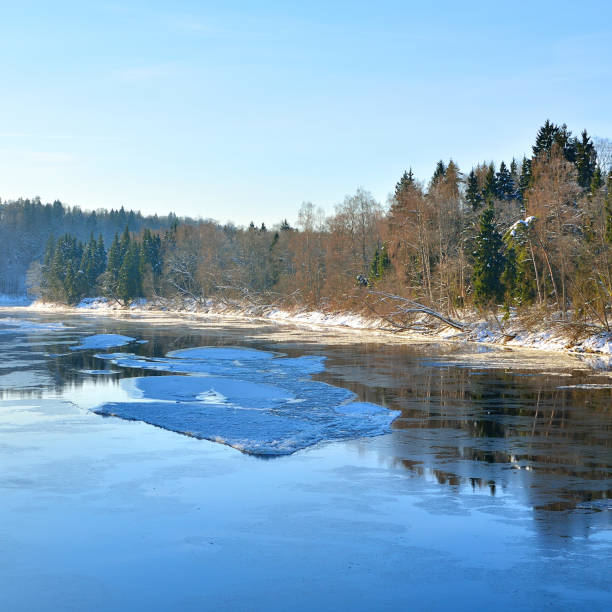 istock Gauja river valley winter landscape. Sigulda, Latvia 1087858364