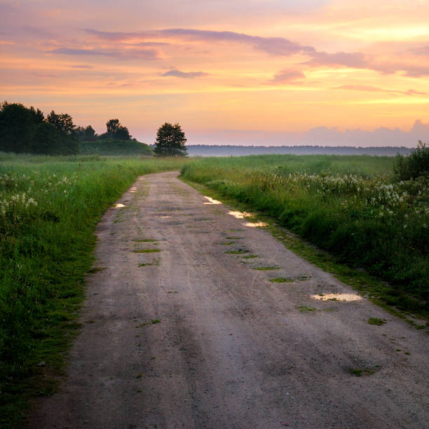 istock classic countryside landscape against dramatic sunset 1087858452