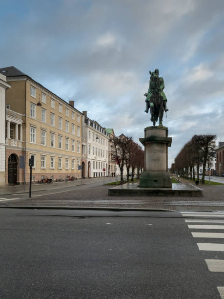 Christian x statuen on horse in copenhagen denmark