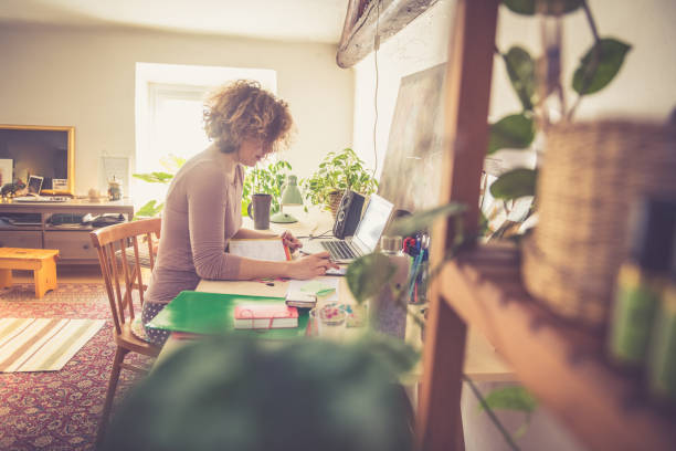 istock Young woman working from home 1087865604