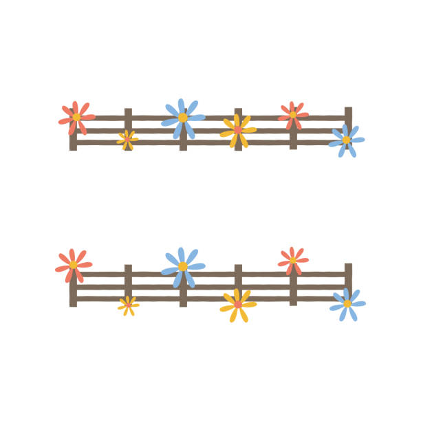 fence 3 a set of fence icons fence3 stock illustrations