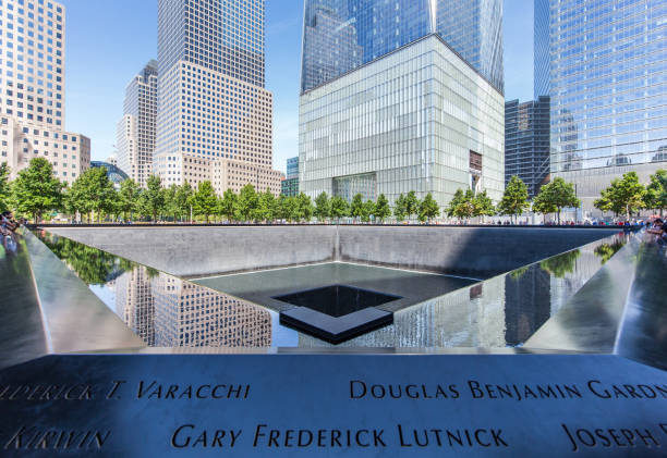 North pool at the 9/11 Memorial in New York stock photo