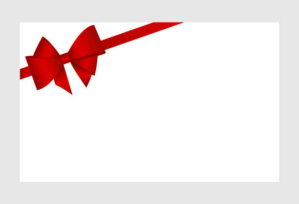 istock Invitation, Greeting or Gift Card With Red Ribbon And A Bow  on white background.  Gift Voucher Template with  place for text. 1087898228