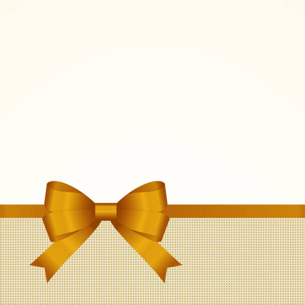 istock Invitation, Greeting or Gift Card With Golden Ribbon And A Bow  on Grey Decorative Elements  background.  Gift Voucher Template with  place for text. 1087898350
