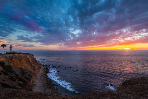istock Beautiful Point Vicente Lighthouse at Sunset 1087906468