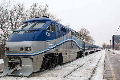 An Exo train (previously called AMT), connecting Montreal with the suburbs.