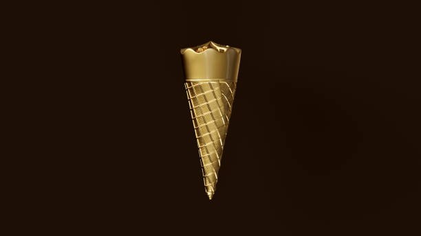 istock Gold Leaf Ice Cream with Gold Leaf Cone and Gold Chocolate Chips 1087925822