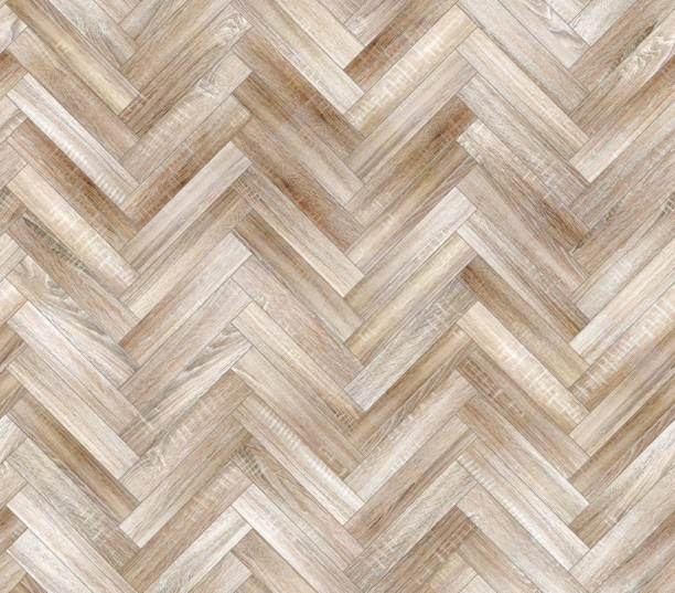 istock Herringbone natural bleached parquet seamless floor texture 1087944306
