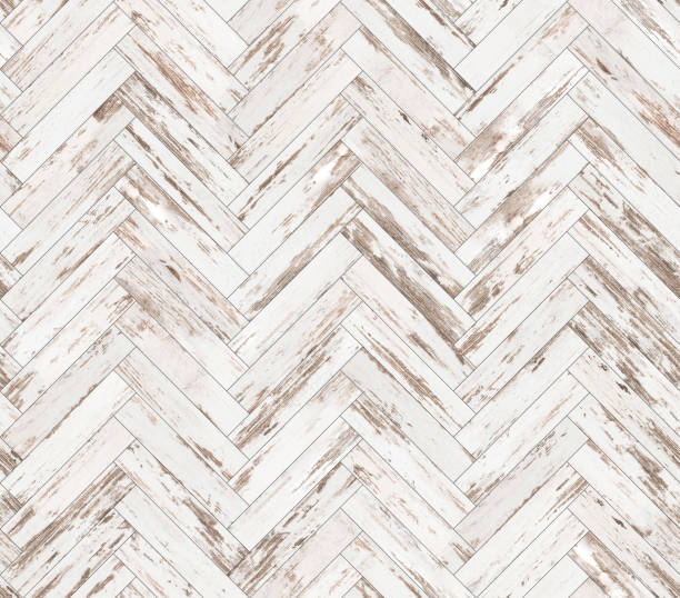 istock Herringbone old painted parquet seamless floor texture 1087946952