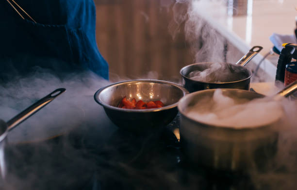 istock Cooking homemade ice cream with Liquid nitrogen 1087947104