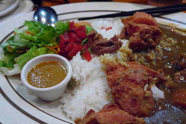 istock Chicken Katsu Curry with Rice and Greens 1087971220