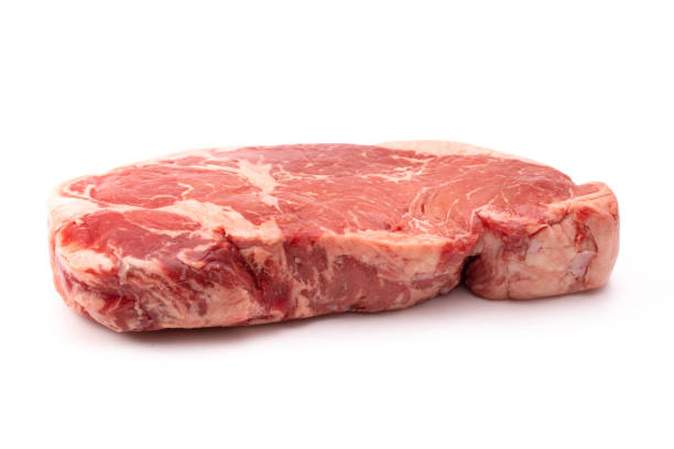 istock A Raw New York Strip Steak on a White Background 1087974738