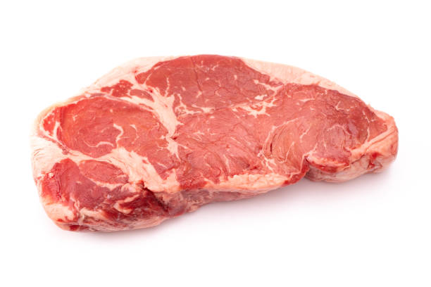istock A Raw New York Strip Steak on a White Background 1087974742
