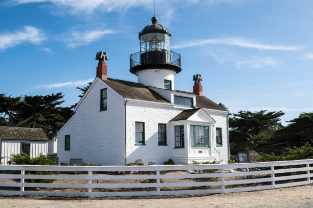 Point Pinos Lighthouse on a sunny autumn day Point Pinos Lighthouse on a sunny autumn day pacific grove stock pictures, royalty-free photos & images