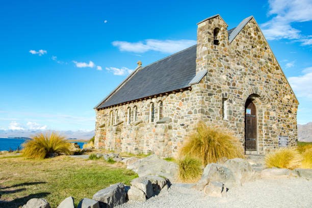 istock Little church by a tourquoise lake 1088005232