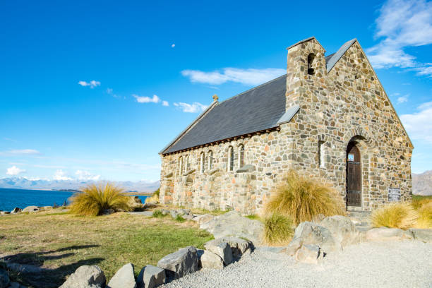 istock Little church by a tourquoise lake 1088005248